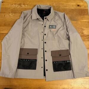 Jordan PSG Jacket Mens Medium Grey Short Sleeve PSG Windbreaker